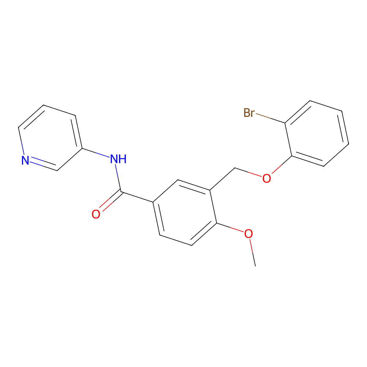 3-[(2-bromophenoxy)methyl]-4-methoxy-N-pyridin-3-ylbenzamide molecular structure, CAS 438231-14-2