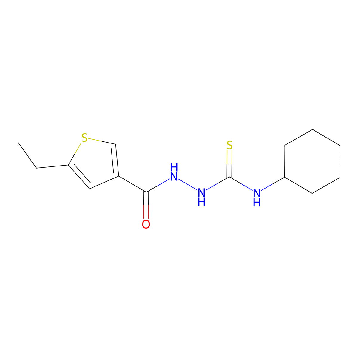5-Ethyl-3-thiophenecarboxylic acid 2-[(cyclohexylamino)thioxomethyl]hydrazide molecular structure, CAS 438231-25-5