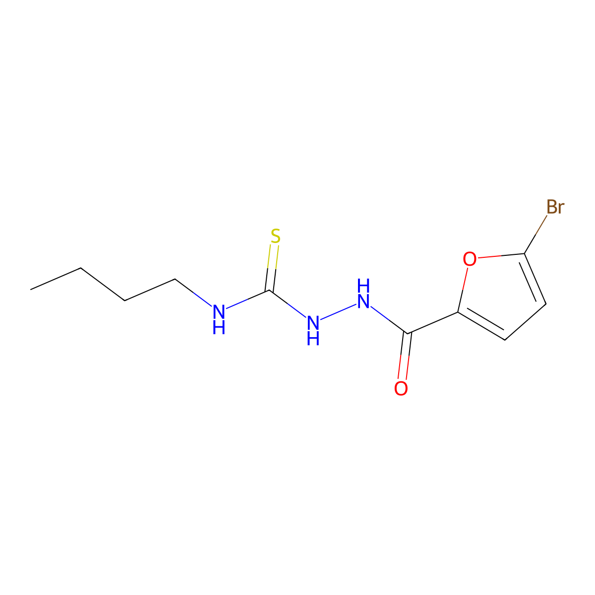 2-(5-bromo-2-furoyl)-N-butylhydrazinecarbothioamide molecular structure, CAS 438231-28-8