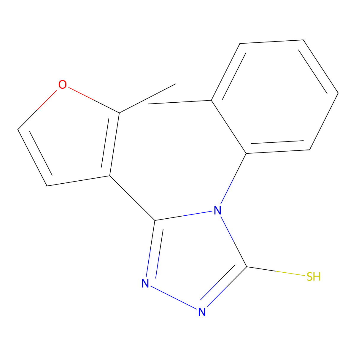 3-(2-methyl-3-furanyl)-4-(2-methylphenyl)-1H-1,2,4-triazole-5-thione molecular structure, CAS 438231-54-0