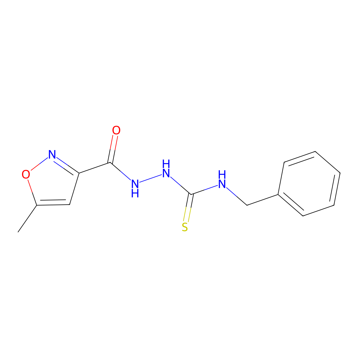 N-benzyl-2-[(5-methyl-3-isoxazolyl)carbonyl]hydrazinecarbothioamide molecular structure, CAS 438231-59-5