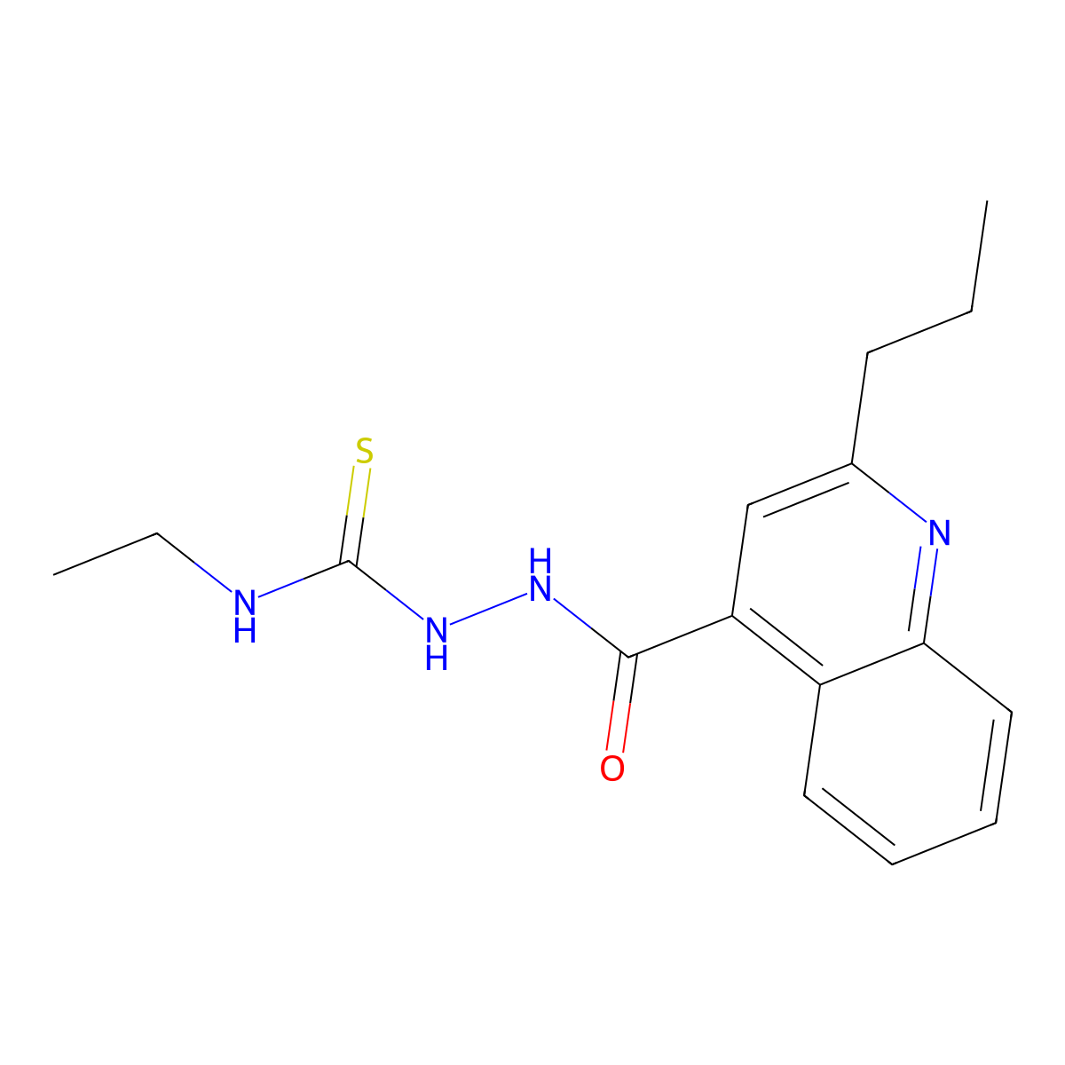 1-Ethyl-3-[(2-propylquinoline-4-carbonyl)amino]thiourea molecular structure, CAS 438231-67-5