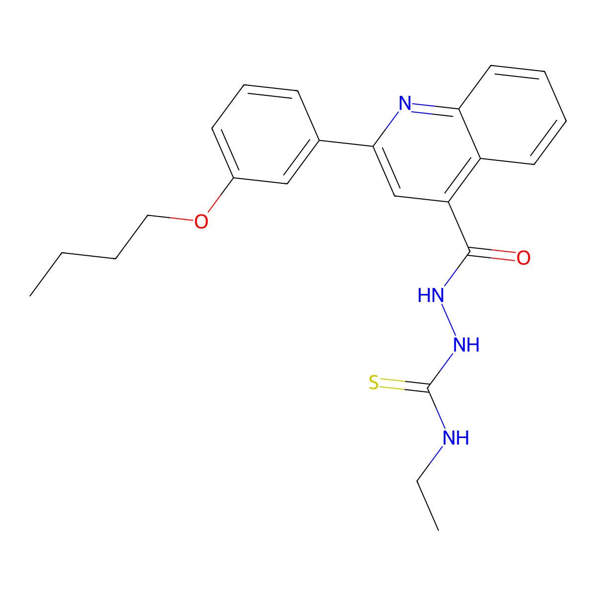 1-[[2-(3-Butoxyphenyl)quinoline-4-carbonyl]amino]-3-ethylthiourea molecular structure, CAS 438231-72-2