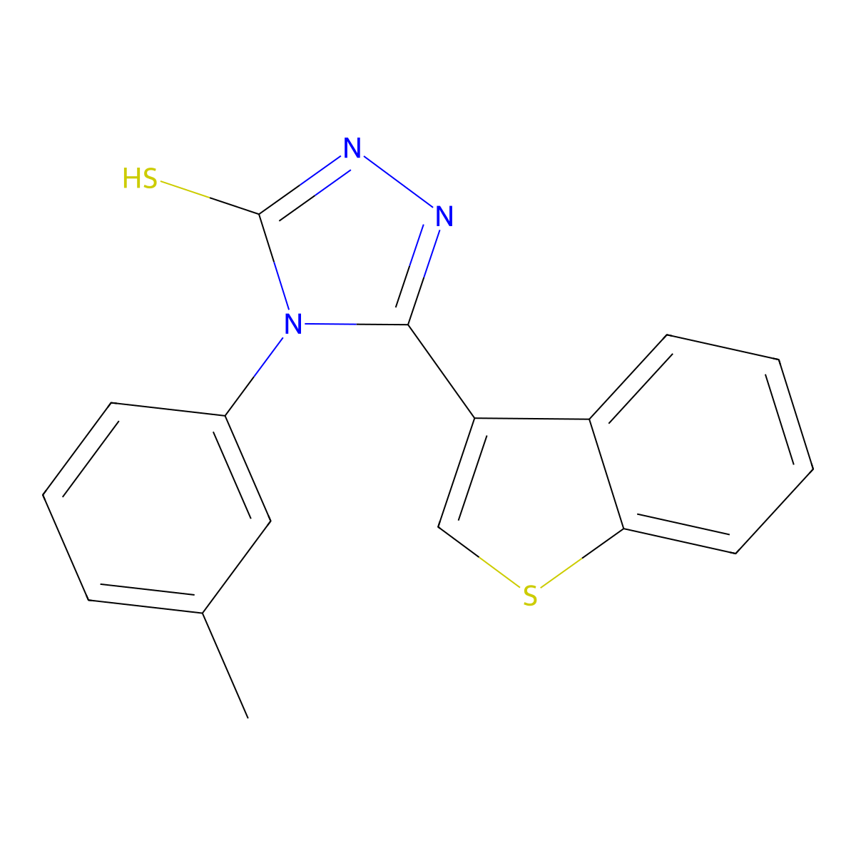 3-(1-benzothiophen-3-yl)-4-(3-methylphenyl)-1H-1,2,4-triazole-5-thione molecular structure, CAS 438231-83-5