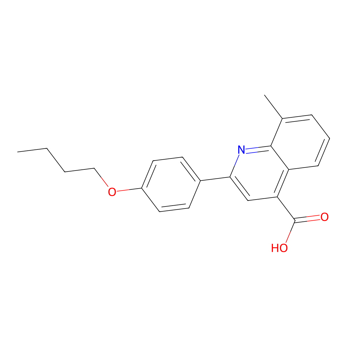 2-(4-Butoxyphenyl)-8-methylquinoline-4-carboxylic acid molecular structure, CAS 438231-93-7