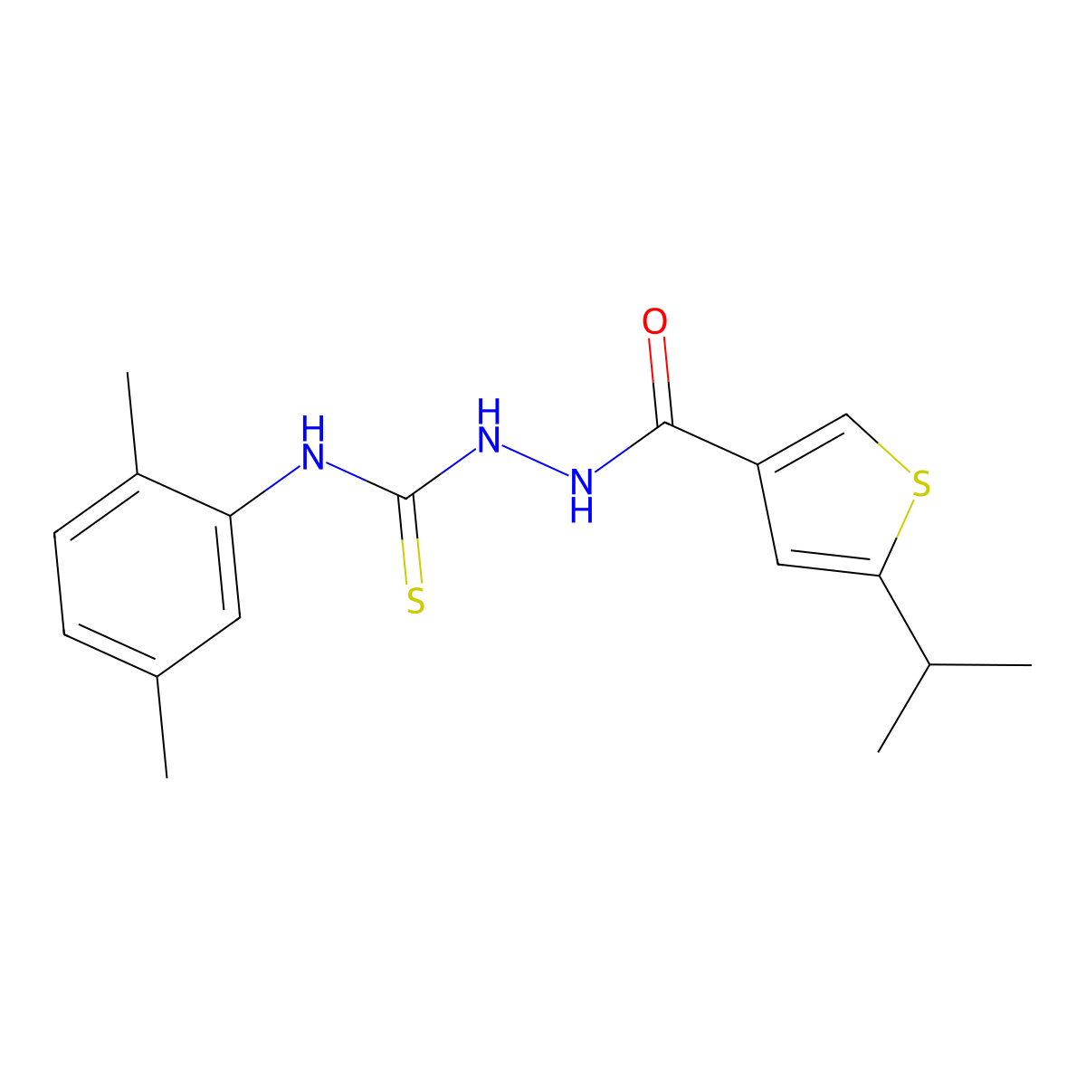 1-(2,5-Dimethylphenyl)-3-[(5-propan-2-ylthiophene-3-carbonyl)amino]thiourea molecular structure, CAS 438232-51-0