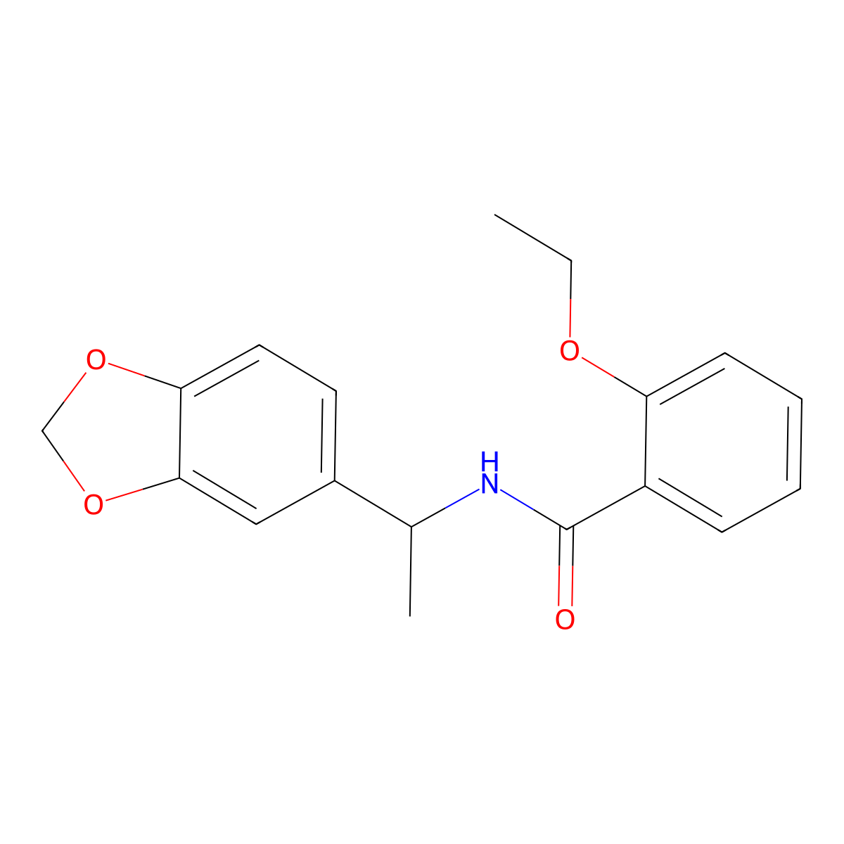 N-[1-(1,3-benzodioxol-5-yl)ethyl]-2-ethoxybenzamide molecular structure, CAS 438232-57-6