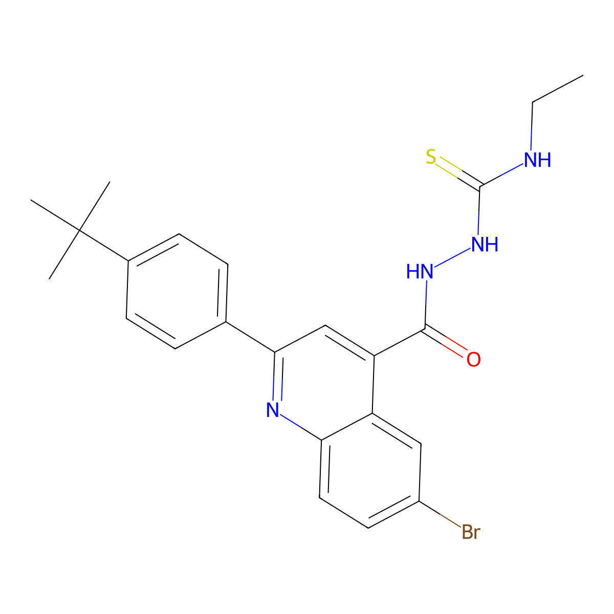1-[[6-Bromo-2-(4-tert-butylphenyl)quinoline-4-carbonyl]amino]-3-ethylthiourea molecular structure, CAS 438232-60-1