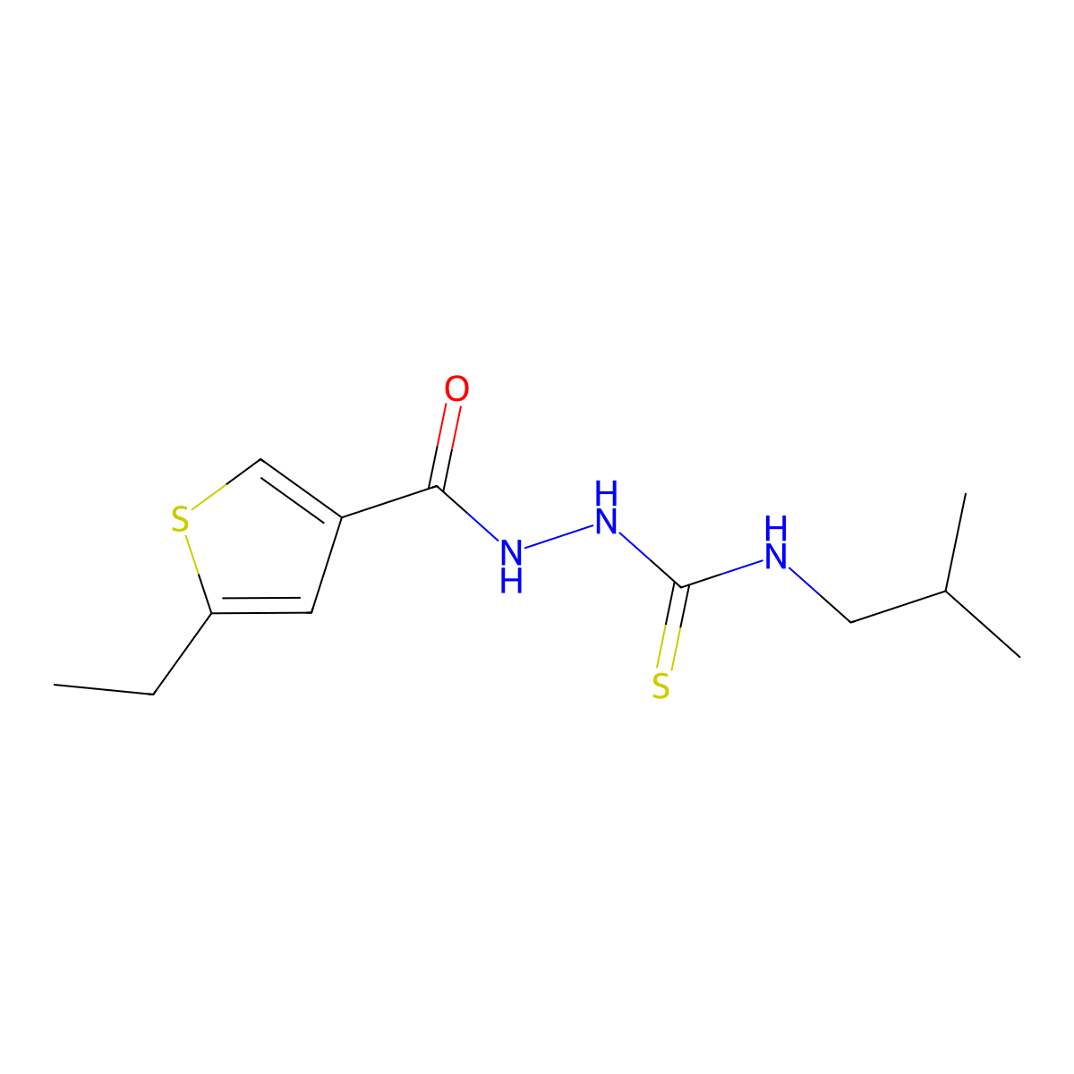 1-[(5-Ethylthiophene-3-carbonyl)amino]-3-(2-methylpropyl)thiourea molecular structure, CAS 438232-62-3