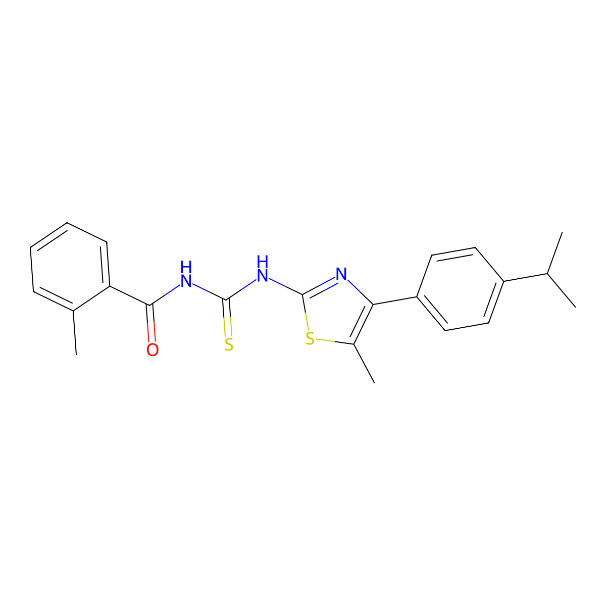 N-[4-(4-isopropylphenyl)-5-methyl-1,3-thiazol-2-yl]-N'-(2-methylbenzoyl)thiourea molecular structure, CAS 438232-65-6