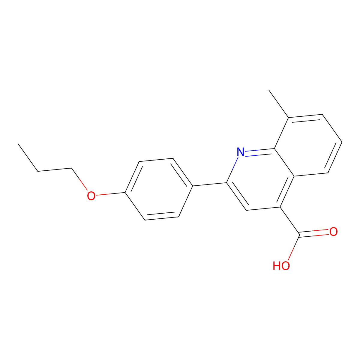 8-Methyl-2-(4-propoxyphenyl)quinoline-4-carboxylic acid molecular structure, CAS 438232-72-5