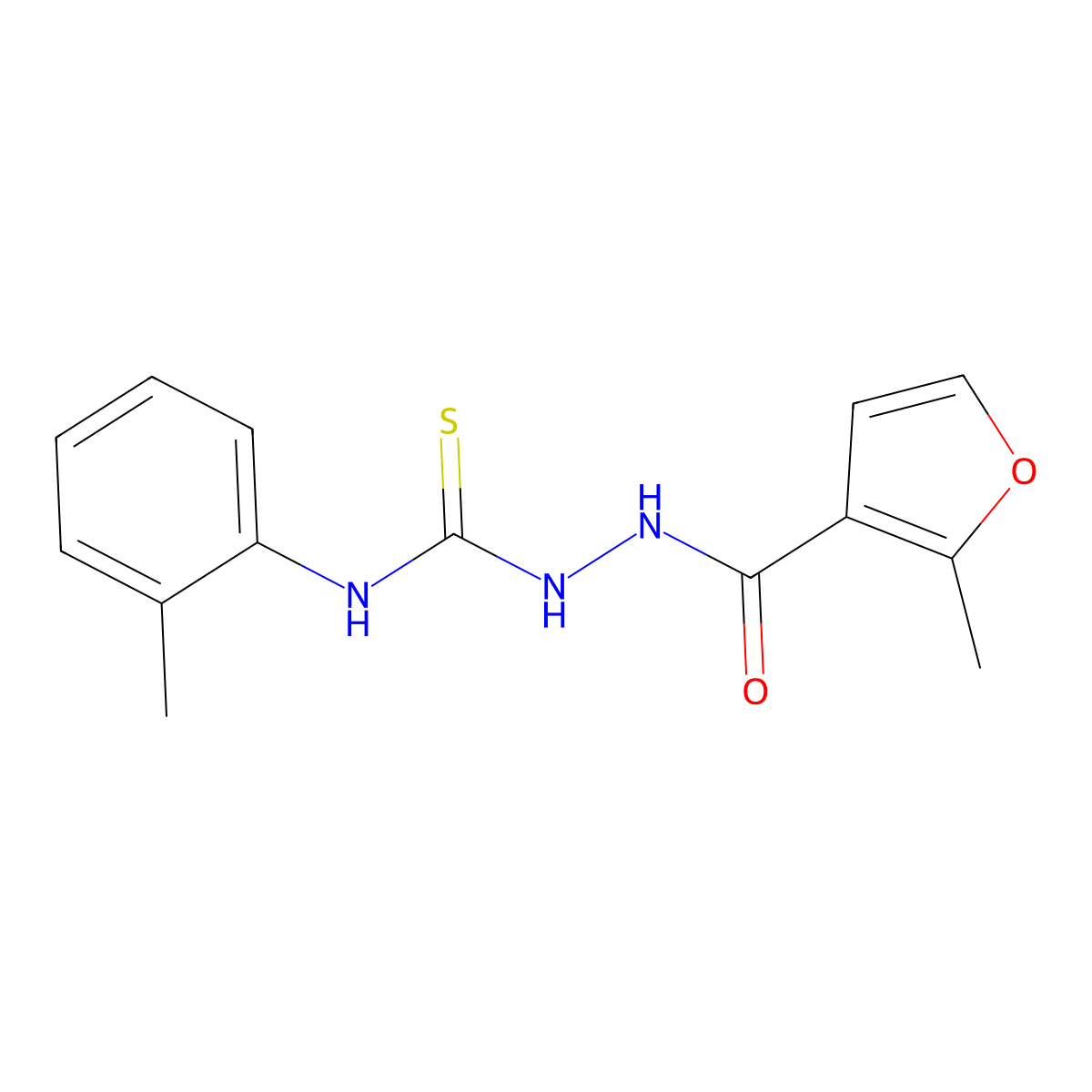 2-(2-methyl-3-furoyl)-N-(2-methylphenyl)hydrazinecarbothioamide molecular structure, CAS 438232-76-9