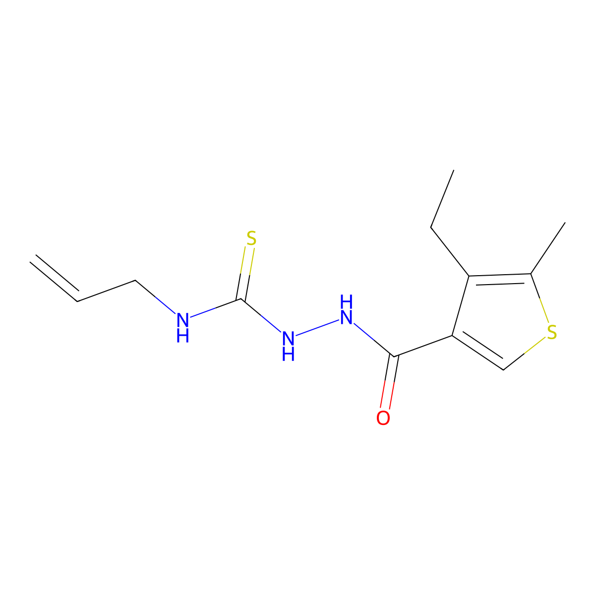 N-allyl-2-[(4-ethyl-5-methyl-3-thienyl)carbonyl]hydrazinecarbothioamide molecular structure, CAS 438232-87-2
