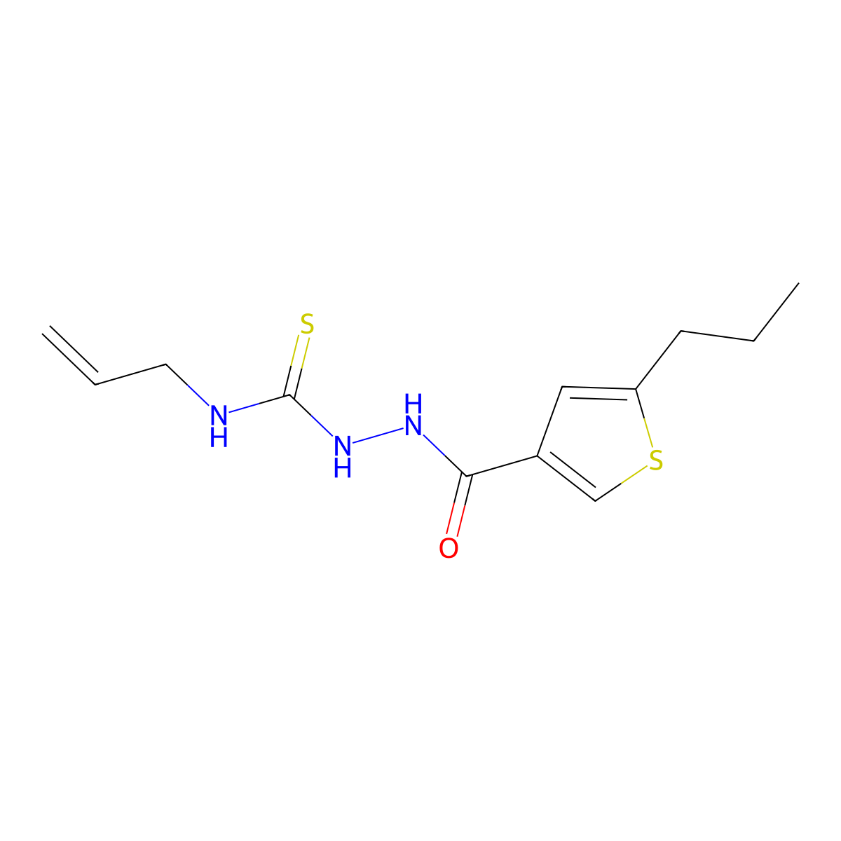 1-Prop-2-enyl-3-[(5-propylthiophene-3-carbonyl)amino]thiourea molecular structure, CAS 438233-03-5