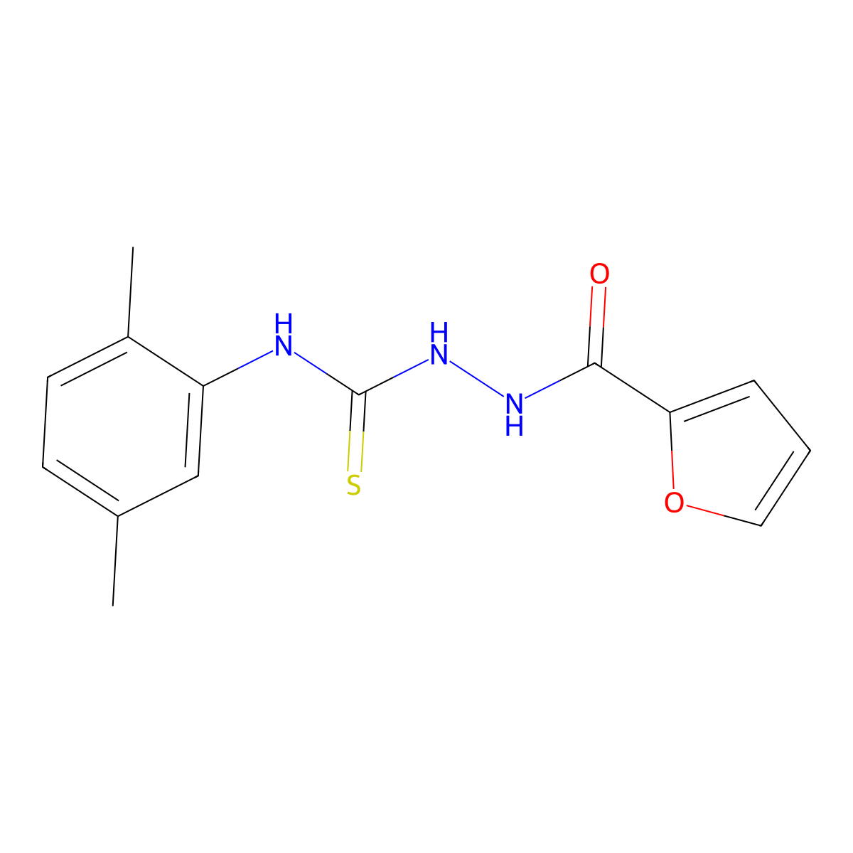 N-(2,5-dimethylphenyl)-2-(2-furoyl)hydrazinecarbothioamide molecular structure, CAS 438233-12-6