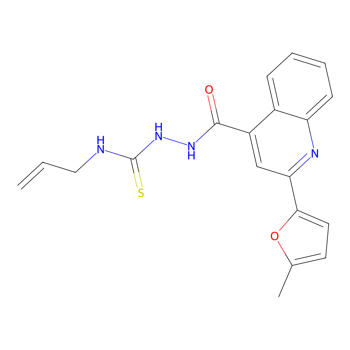 1-[[2-(5-Methylfuran-2-yl)quinoline-4-carbonyl]amino]-3-prop-2-enylthiourea molecular structure, CAS 438233-13-7