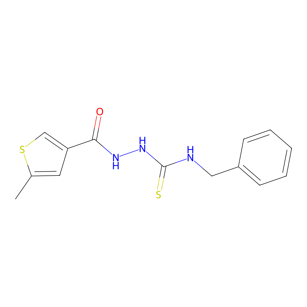 1-Benzyl-3-[(5-methylthiophene-3-carbonyl)amino]thiourea molecular structure, CAS 438233-18-2