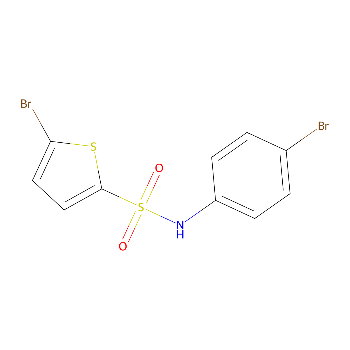 5-bromo-N-(4-bromophenyl)-2-thiophenesulfonamide molecular structure, CAS 438233-20-6