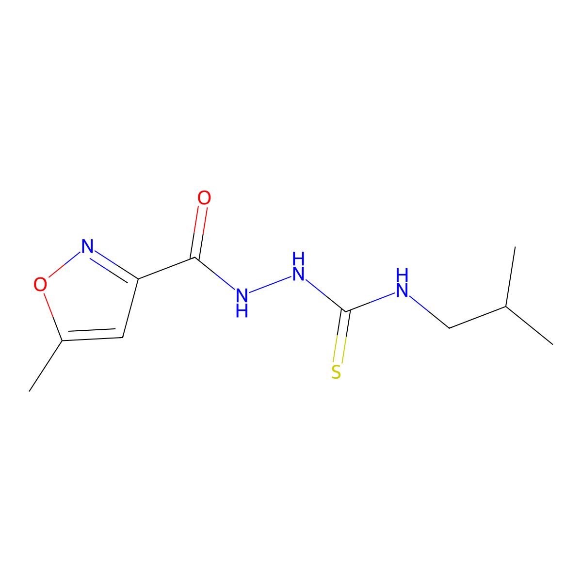 N-isobutyl-2-[(5-methyl-3-isoxazolyl)carbonyl]hydrazinecarbothioamide molecular structure, CAS 438233-38-6