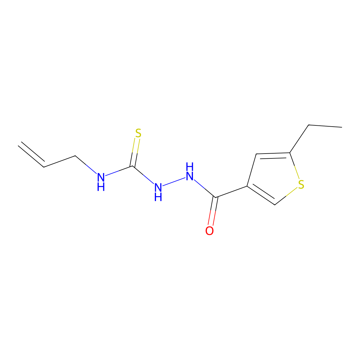 N-allyl-2-[(5-ethyl-3-thienyl)carbonyl]hydrazinecarbothioamide molecular structure, CAS 438233-44-4
