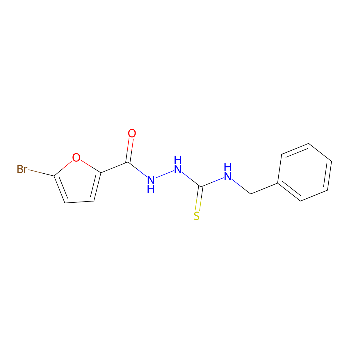 1-Benzyl-3-[(5-bromofuran-2-carbonyl)amino]thiourea molecular structure, CAS 438233-50-2