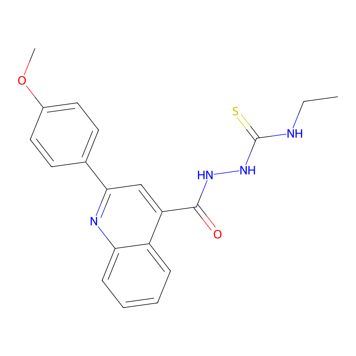 1-Ethyl-3-[[2-(4-methoxyphenyl)quinoline-4-carbonyl]amino]thiourea molecular structure, CAS 438233-56-8