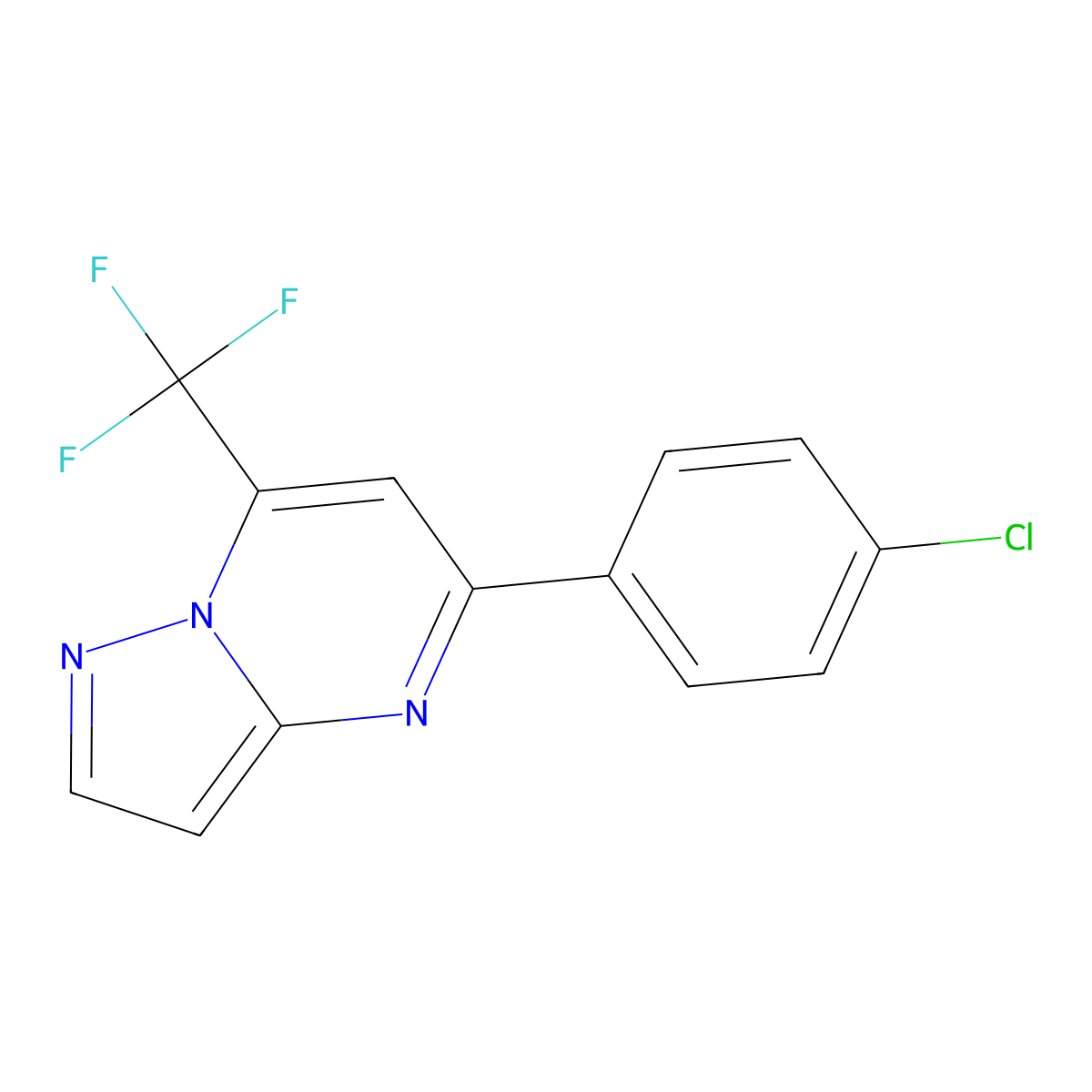 5-(4-Chlorophenyl)-7-(trifluoromethyl)pyrazolo[1,5-a]pyrimidine molecular structure, CAS 438233-60-4