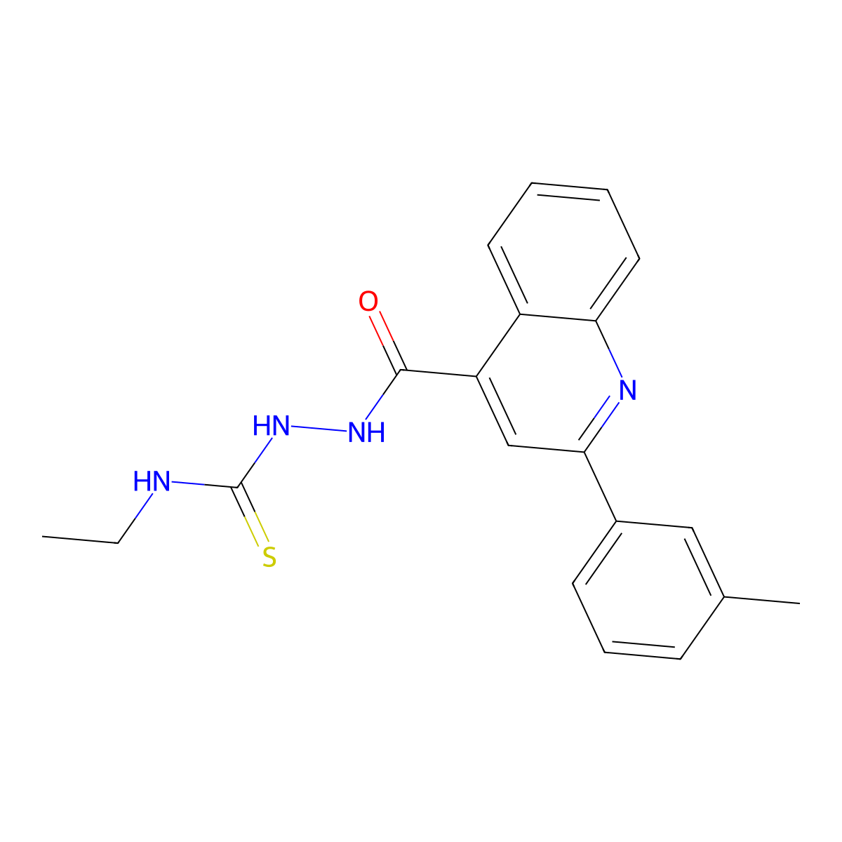 1-Ethyl-3-[[2-(3-methylphenyl)quinoline-4-carbonyl]amino]thiourea molecular structure, CAS 438233-64-8
