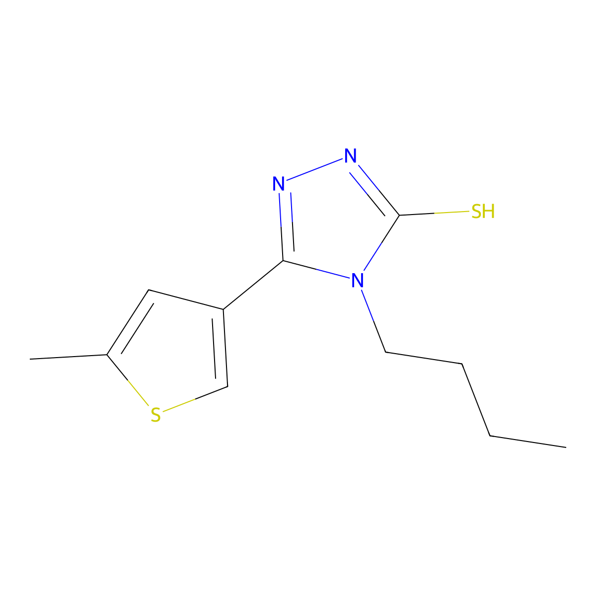 4-butyl-3-(5-methylthiophen-3-yl)-1H-1,2,4-triazole-5-thione molecular structure, CAS 438233-67-1