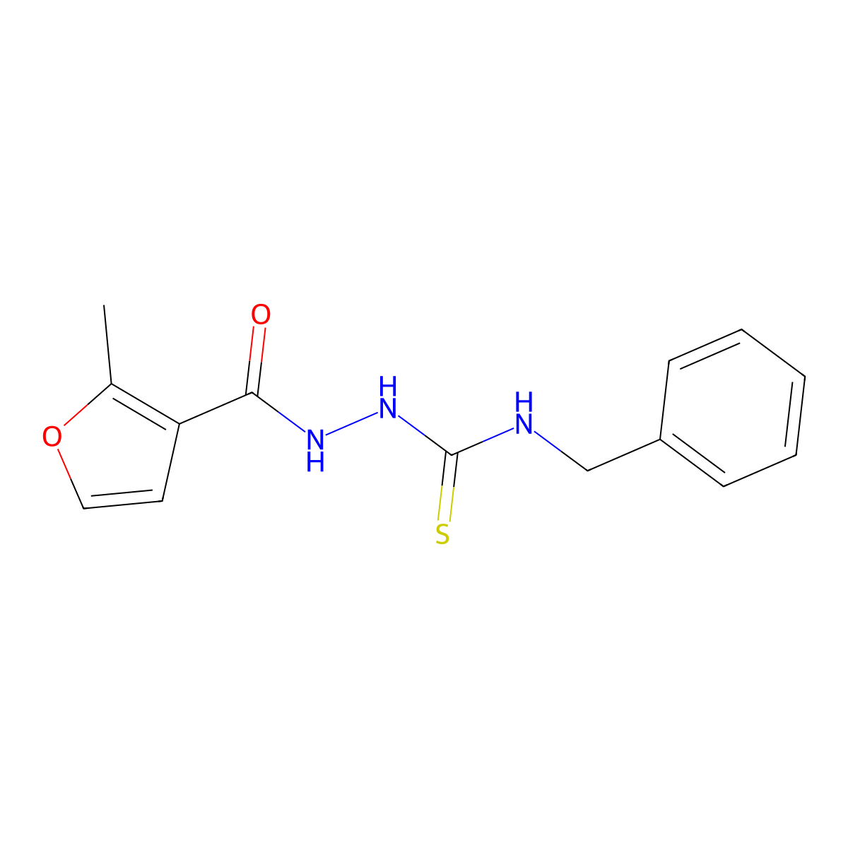 N-benzyl-2-(2-methyl-3-furoyl)hydrazinecarbothioamide molecular structure, CAS 438233-72-8