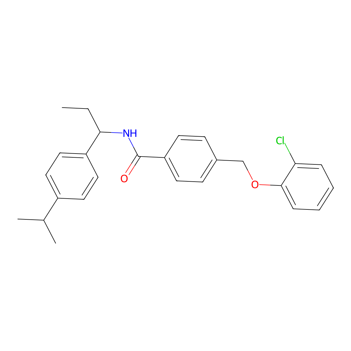 4-[(2-chlorophenoxy)methyl]-N-[1-(4-isopropylphenyl)propyl]benzamide molecular structure, CAS 438233-77-3