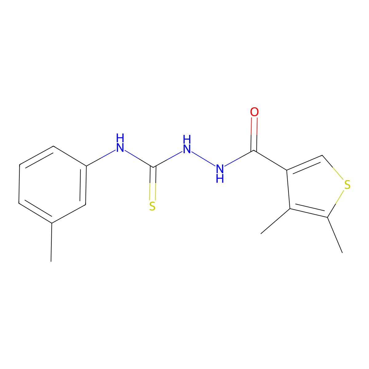 1-[(4,5-Dimethylthiophene-3-carbonyl)amino]-3-(3-methylphenyl)thiourea molecular structure, CAS 438233-82-0