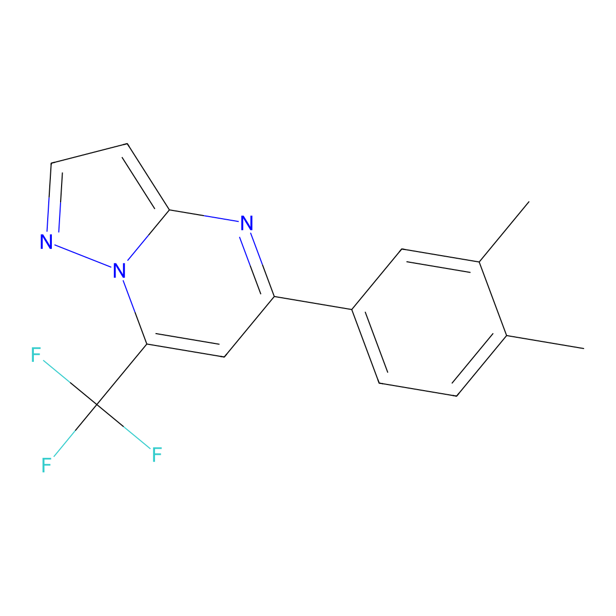 5-(3,4-Dimethylphenyl)-7-(trifluoromethyl)pyrazolo[1,5-a]pyrimidine molecular structure, CAS 438233-94-4