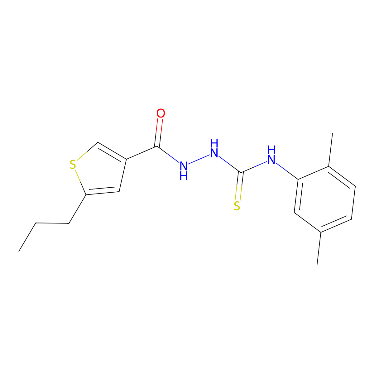 1-(2,5-Dimethylphenyl)-3-[(5-propylthiophene-3-carbonyl)amino]thiourea molecular structure, CAS 438234-00-5
