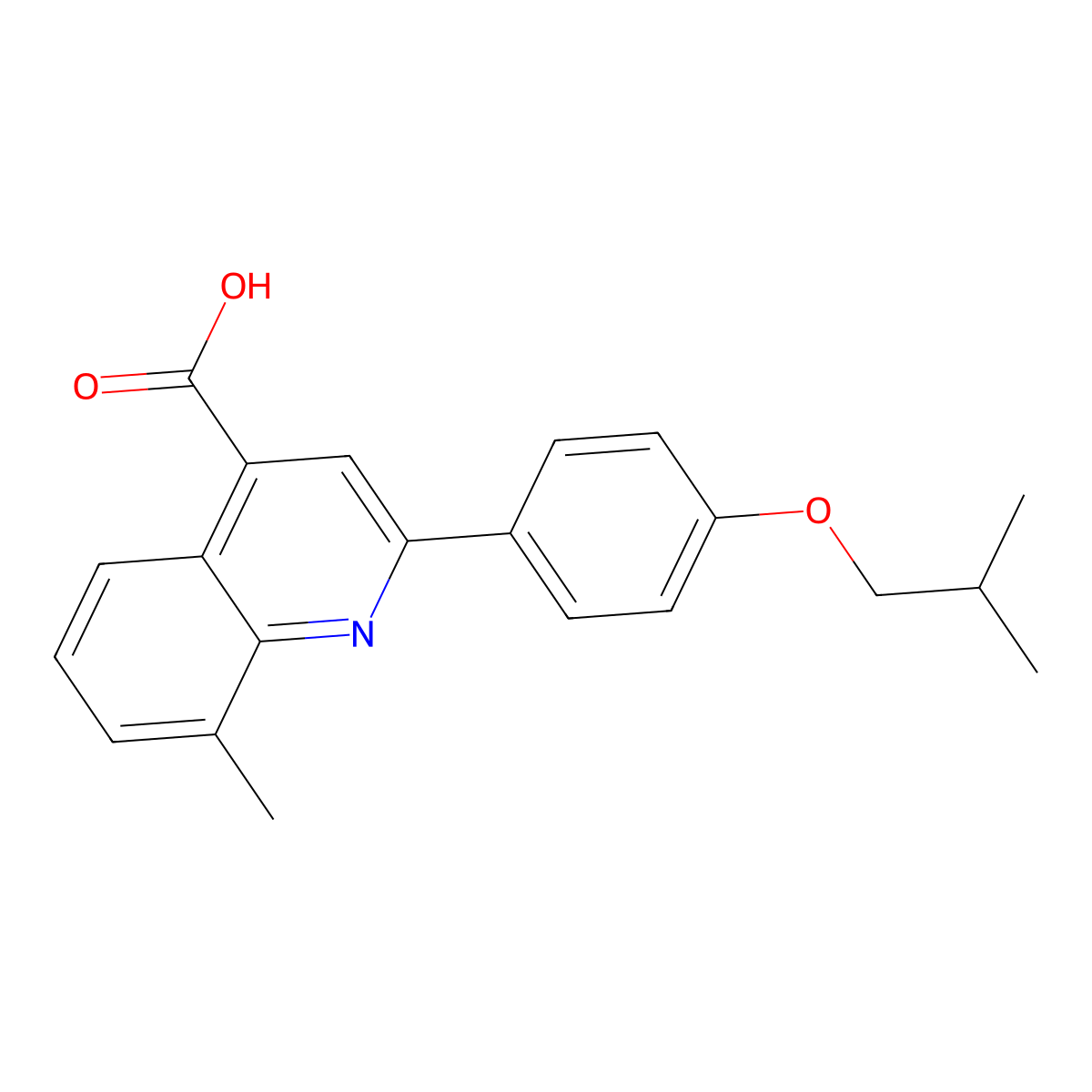 2-(4-Isobutoxyphenyl)-8-methylquinoline-4-carboxylic acid molecular structure, CAS 438234-09-4