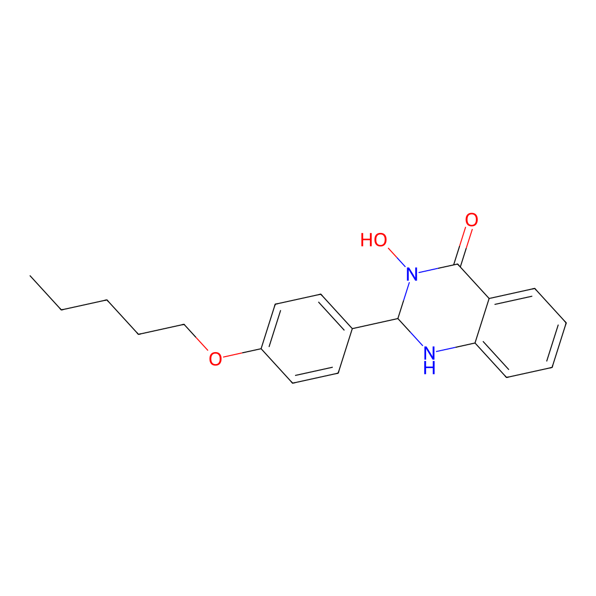 3-Hydroxy-2-(4-pentoxyphenyl)-1,2-dihydroquinazolin-4-one molecular structure, CAS 438234-15-2