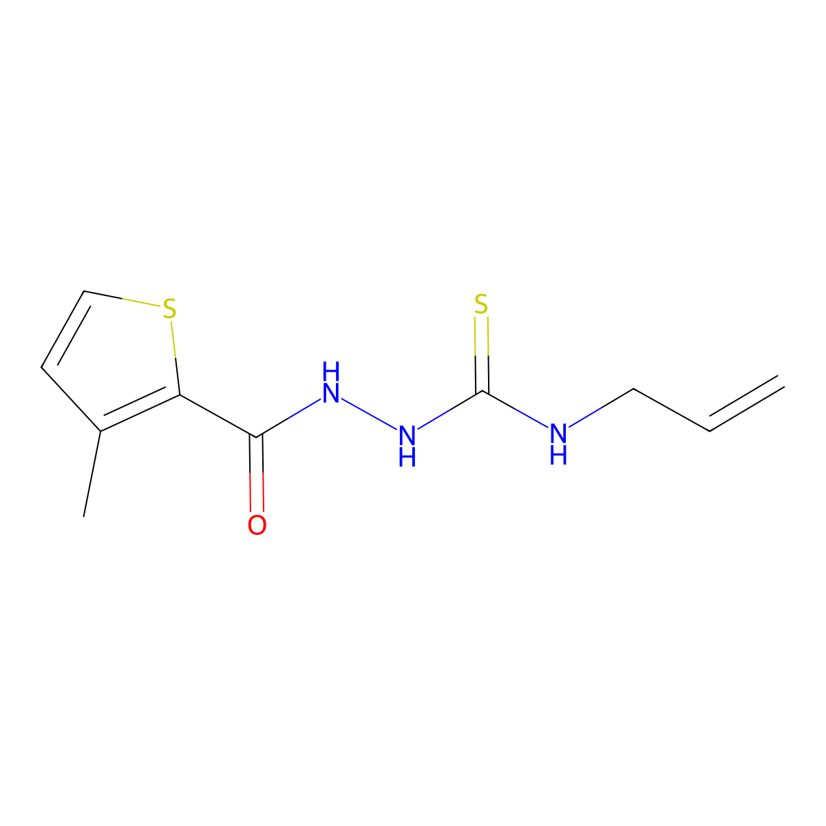 1-[(3-Methylthiophene-2-carbonyl)amino]-3-prop-2-enylthiourea molecular structure, CAS 438234-23-2