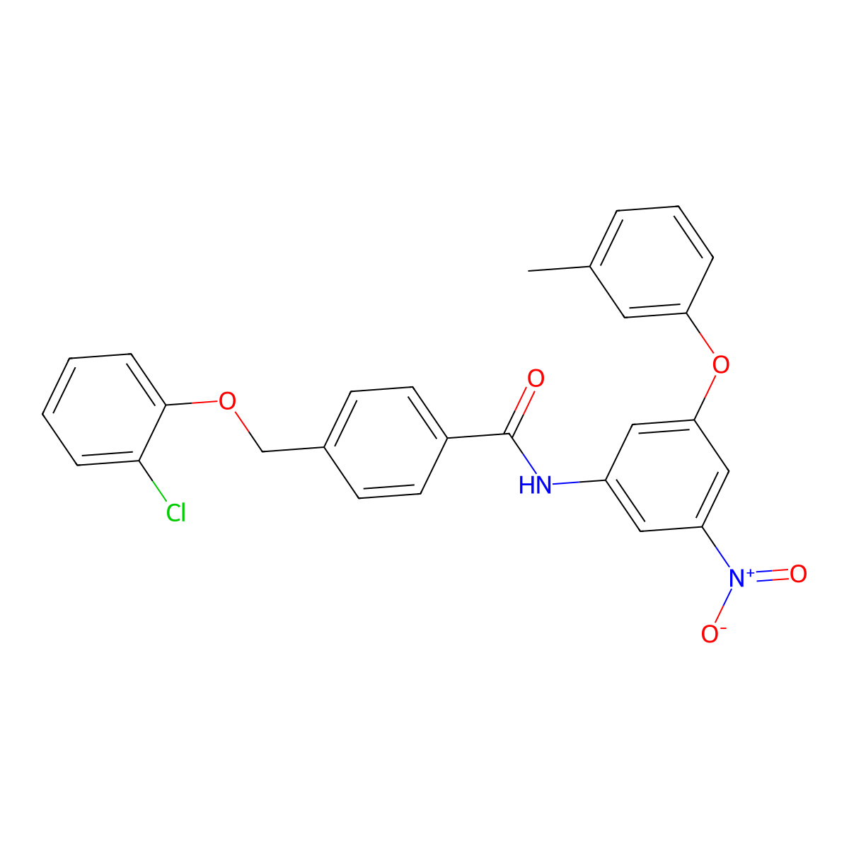 4-[(2-chlorophenoxy)methyl]-N-[3-(3-methylphenoxy)-5-nitrophenyl]benzamide molecular structure, CAS 438234-27-6
