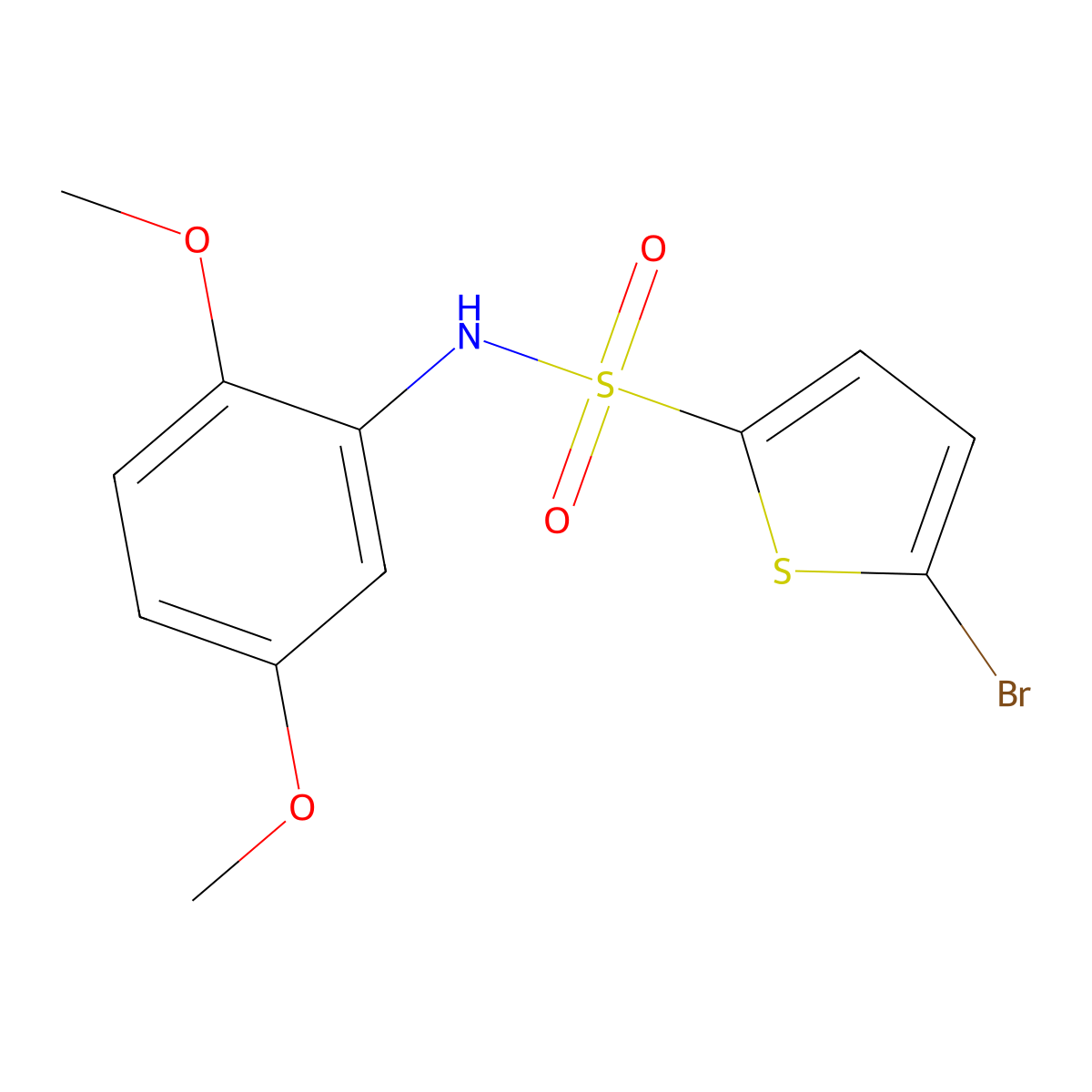 5-bromo-N-(2,5-dimethoxyphenyl)thiophene-2-sulfonamide molecular structure, CAS 438234-30-1