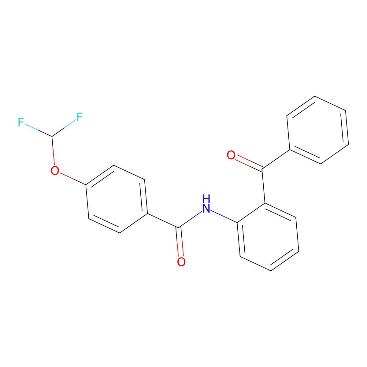 N-(2-benzoylphenyl)-4-(difluoromethoxy)benzamide molecular structure, CAS 438234-47-0