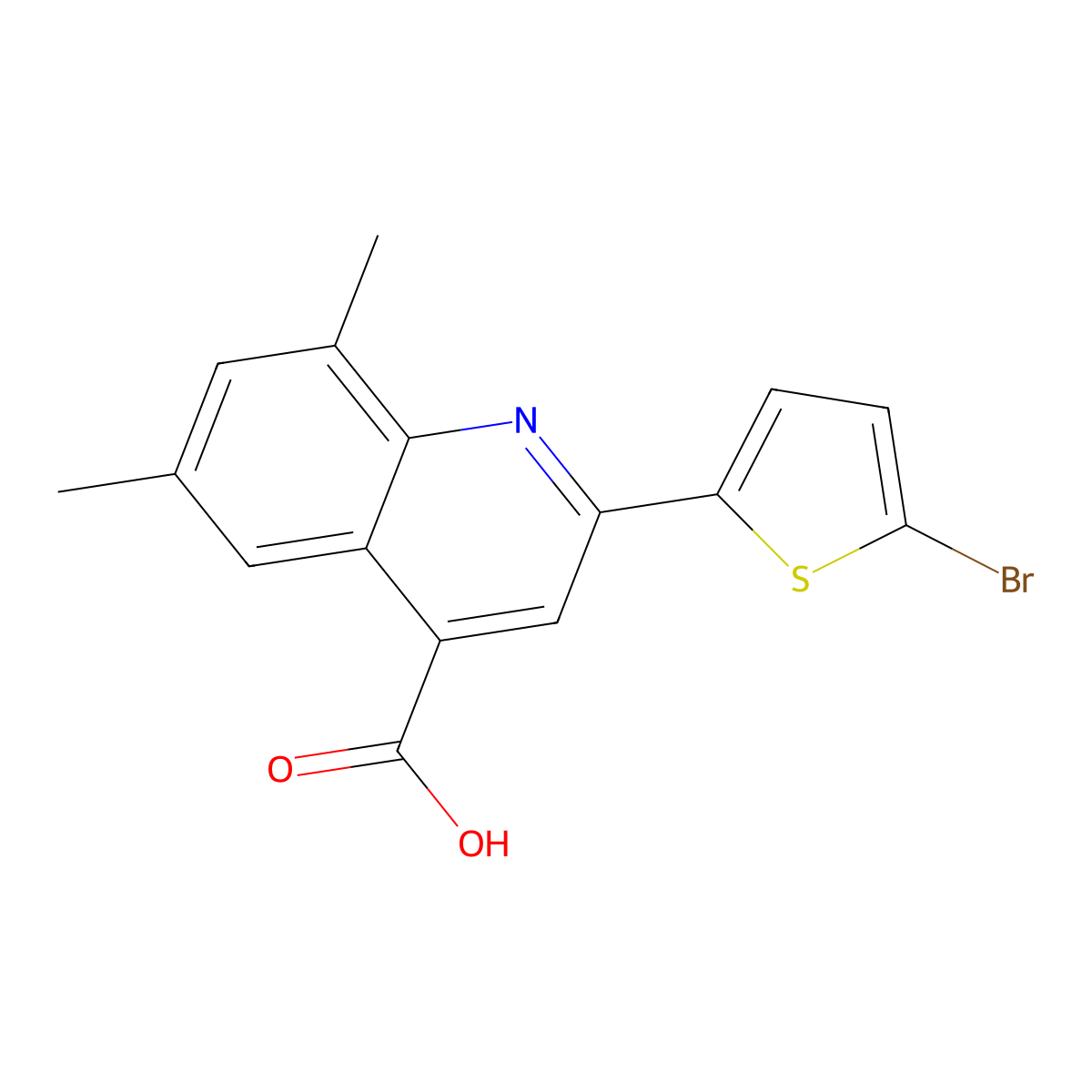 2-(5-Bromothiophen-2-yl)-6,8-dimethylquinoline-4-carboxylic acid molecular structure, CAS 438234-62-9