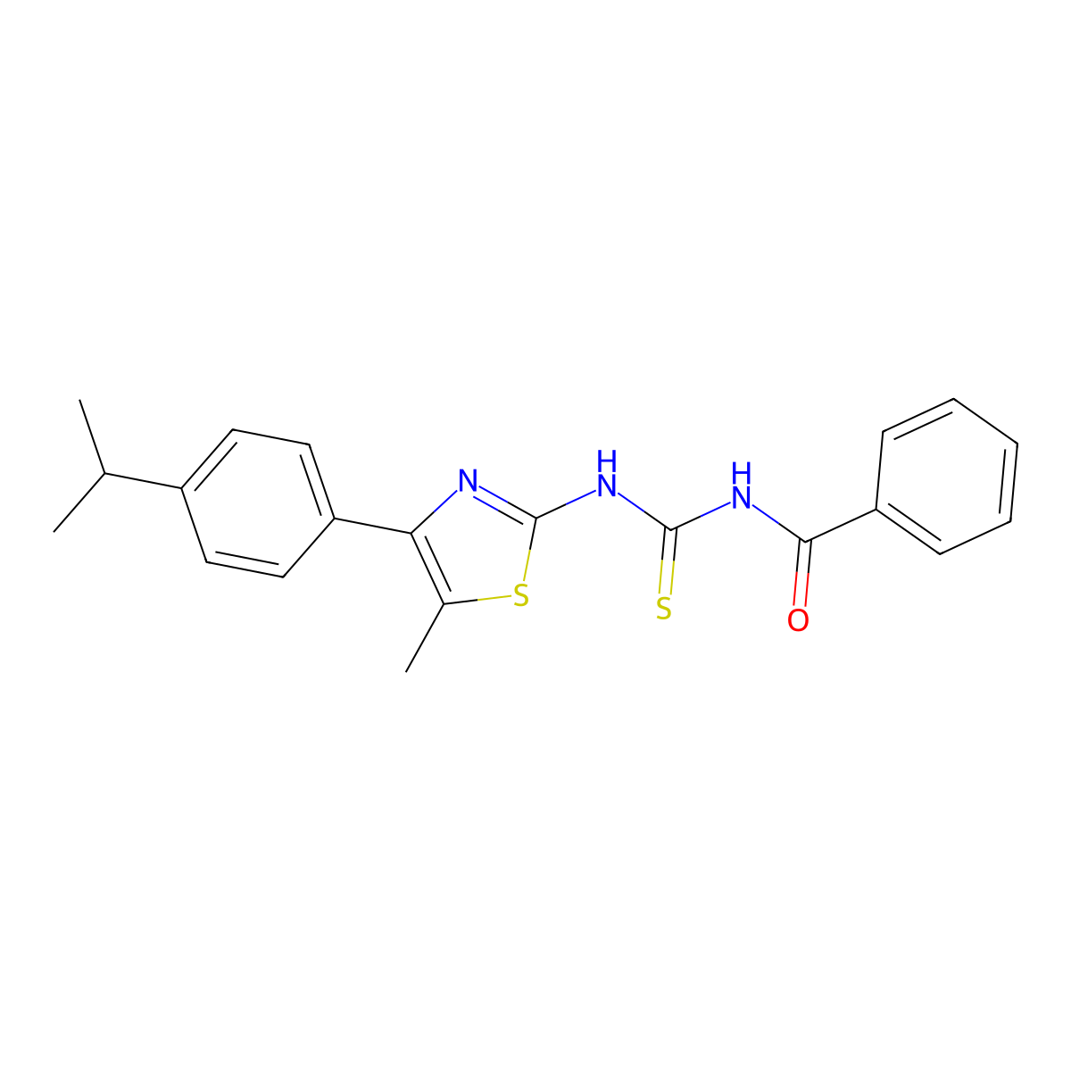 N-benzoyl-N'-[4-(4-isopropylphenyl)-5-methyl-1,3-thiazol-2-yl]thiourea molecular structure, CAS 438234-65-2