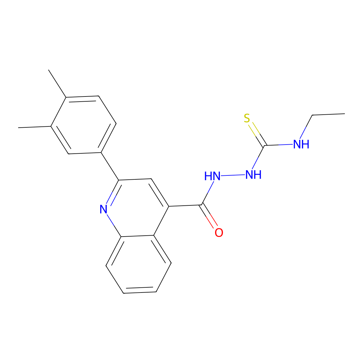 1-[[2-(3,4-Dimethylphenyl)quinoline-4-carbonyl]amino]-3-ethylthiourea molecular structure, CAS 438234-66-3