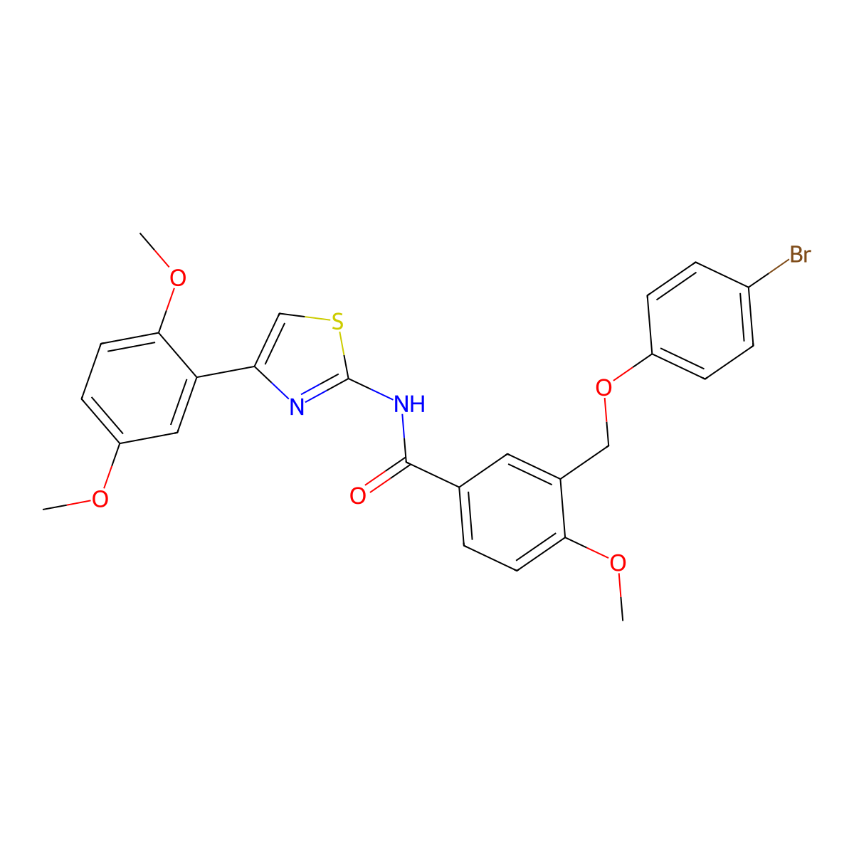 3-[(4-bromophenoxy)methyl]-N-[4-(2,5-dimethoxyphenyl)-1,3-thiazol-2-yl]-4-methoxybenzamide molecular structure, CAS 438234-68-5