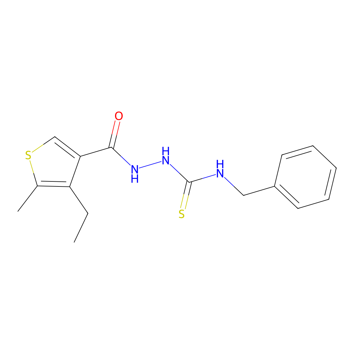 1-Benzyl-3-[(4-ethyl-5-methylthiophene-3-carbonyl)amino]thiourea molecular structure, CAS 438234-72-1