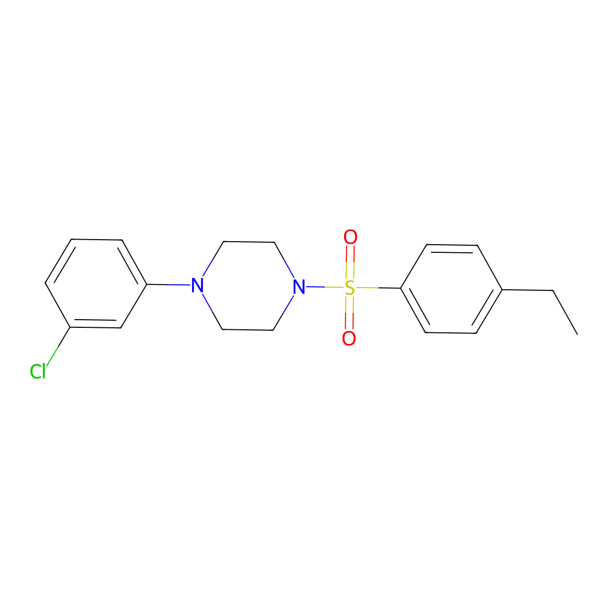 1-(3-Chlorophenyl)-4-[(4-ethylphenyl)sulfonyl]piperazine molecular structure, CAS 438234-76-5