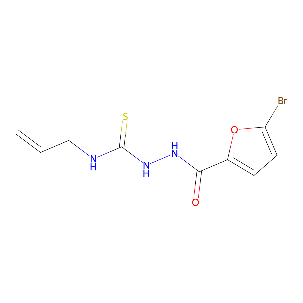 N-allyl-2-(5-bromo-2-furoyl)hydrazinecarbothioamide molecular structure, CAS 438234-81-2