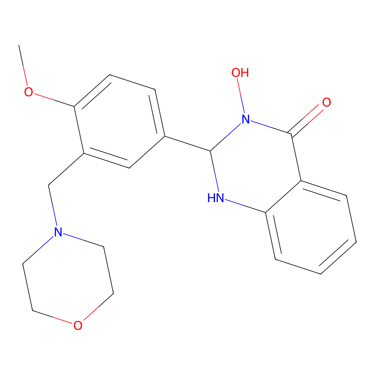 3-Hydroxy-2-[4-methoxy-3-(morpholin-4-ylmethyl)phenyl]-1,2-dihydroquinazolin-4-one molecular structure, CAS 438234-87-8
