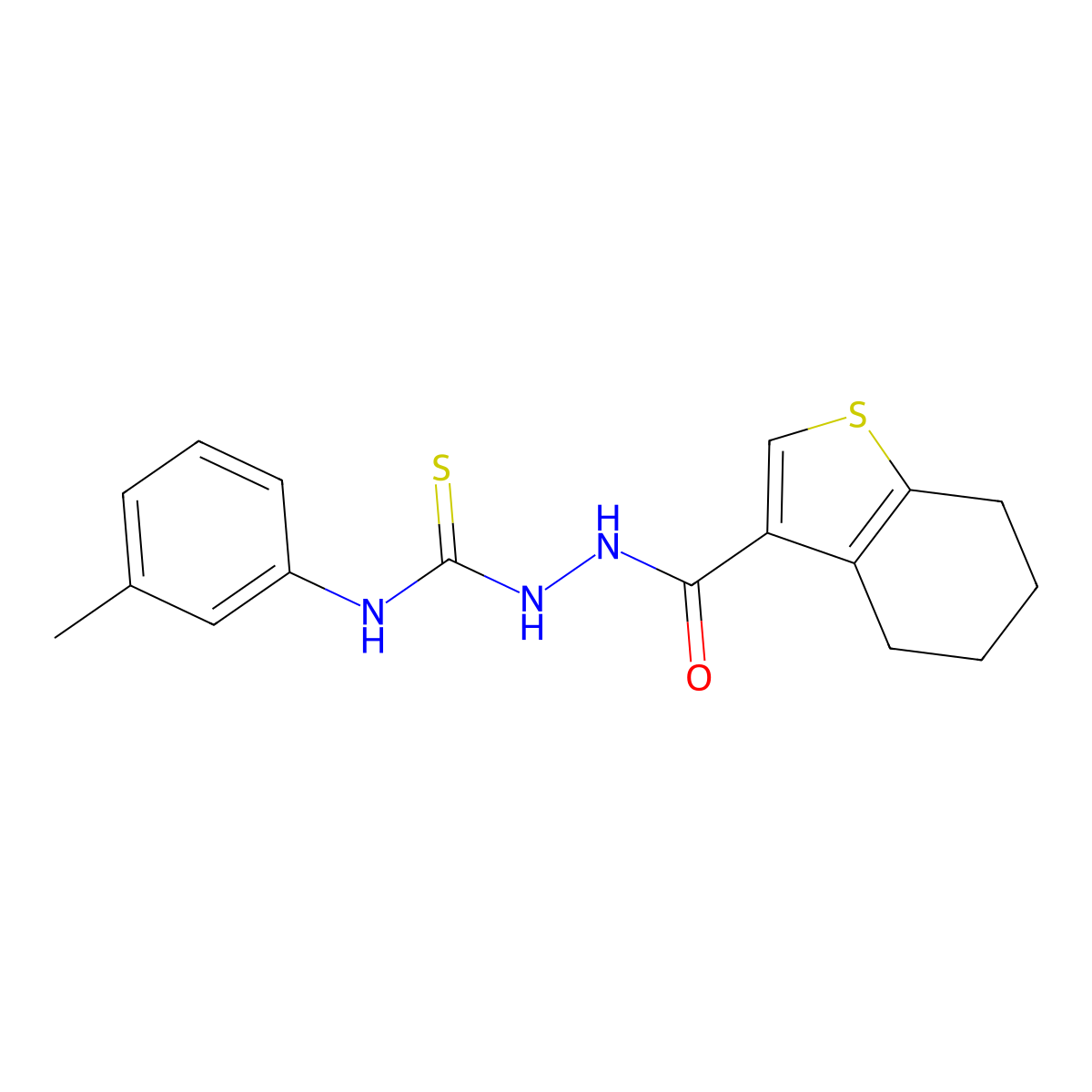 N-(3-methylphenyl)-2-(4,5,6,7-tetrahydro-1-benzothien-3-ylcarbonyl)hydrazinecarbothioamide molecular structure, CAS 438235-09-7