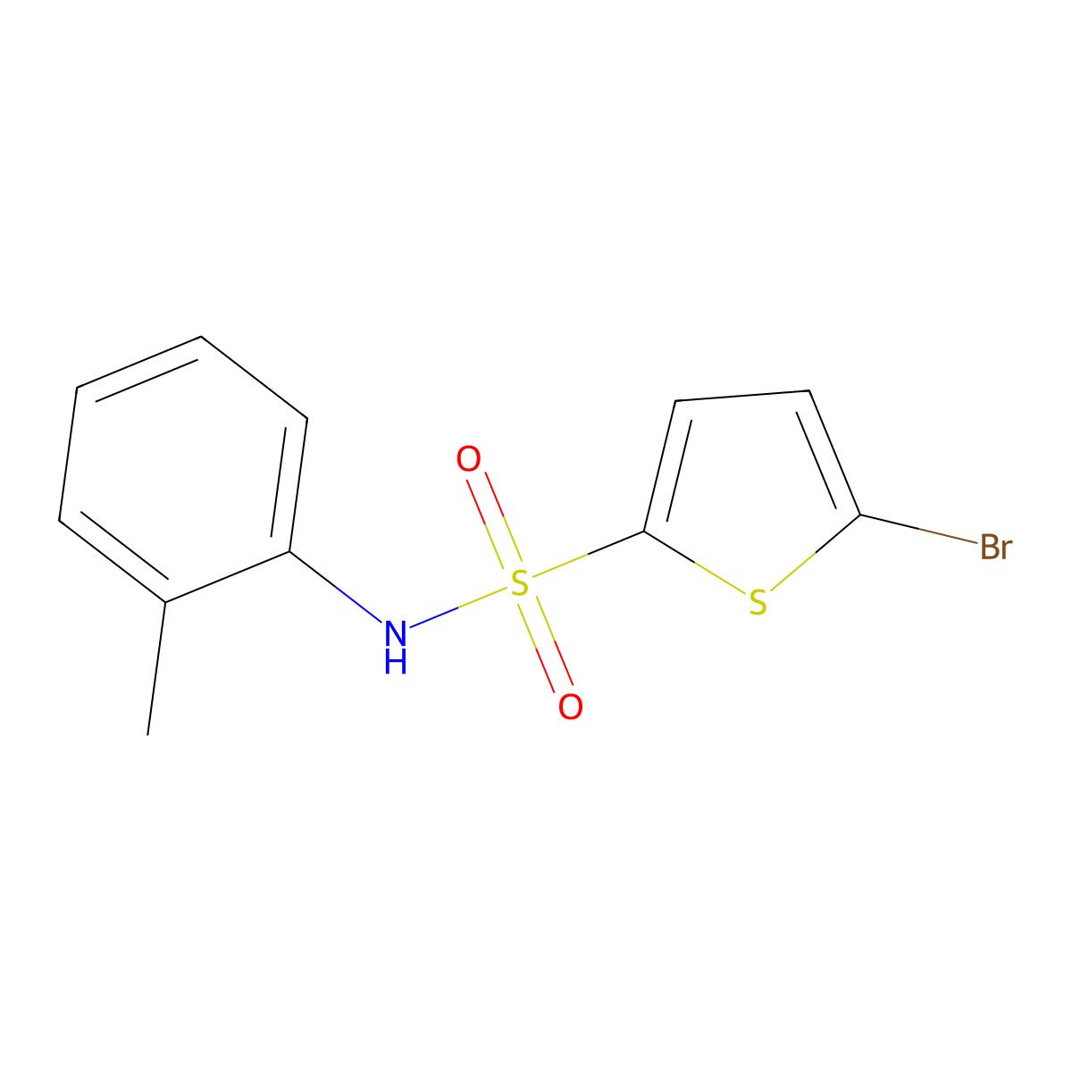 5-bromo-N-(2-methylphenyl)thiophene-2-sulfonamide molecular structure, CAS 438235-14-4